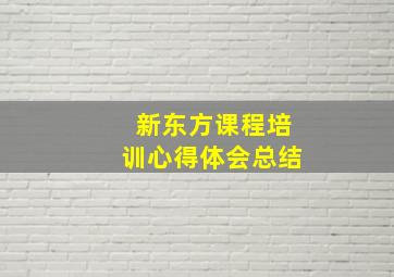 新东方课程培训心得体会总结