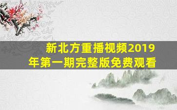 新北方重播视频2019年第一期完整版免费观看