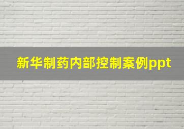 新华制药内部控制案例ppt