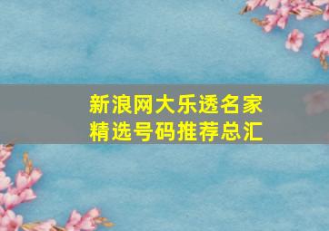 新浪网大乐透名家精选号码推荐总汇