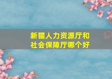 新疆人力资源厅和社会保障厅哪个好