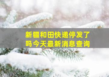 新疆和田快递停发了吗今天最新消息查询