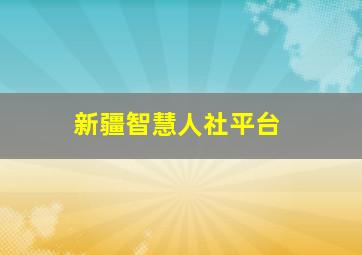 新疆智慧人社平台