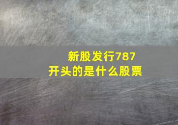 新股发行787开头的是什么股票