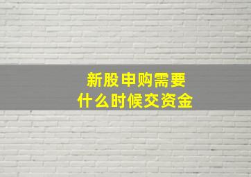 新股申购需要什么时候交资金