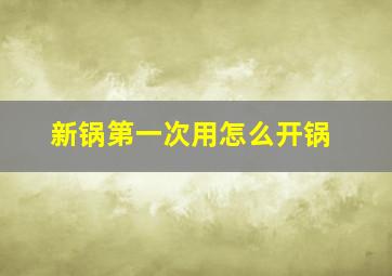 新锅第一次用怎么开锅