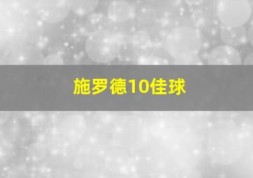 施罗德10佳球