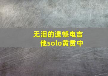 无泪的遗憾电吉他solo黄贯中