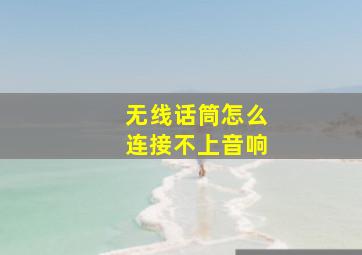 无线话筒怎么连接不上音响