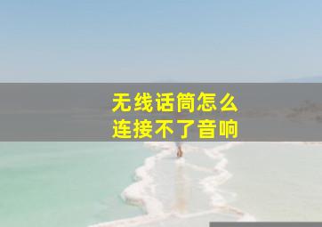 无线话筒怎么连接不了音响