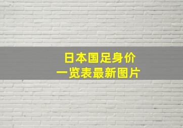 日本国足身价一览表最新图片