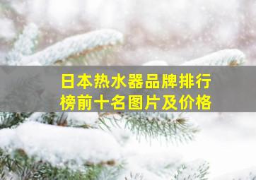 日本热水器品牌排行榜前十名图片及价格