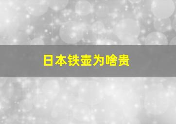 日本铁壶为啥贵