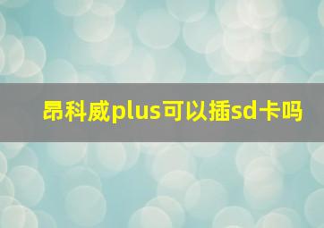 昂科威plus可以插sd卡吗