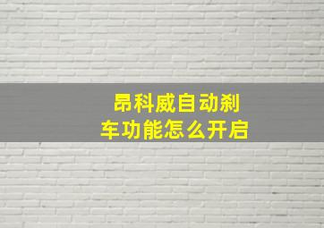 昂科威自动刹车功能怎么开启