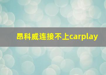 昂科威连接不上carplay