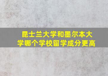 昆士兰大学和墨尔本大学哪个学校留学成分更高