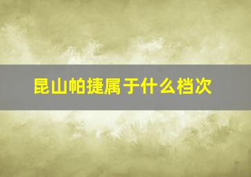 昆山帕捷属于什么档次