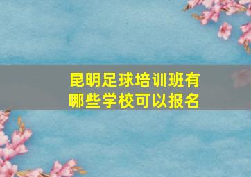 昆明足球培训班有哪些学校可以报名