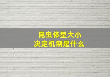 昆虫体型大小决定机制是什么