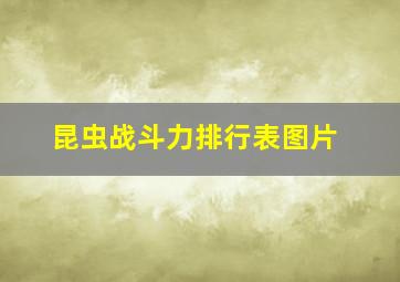 昆虫战斗力排行表图片