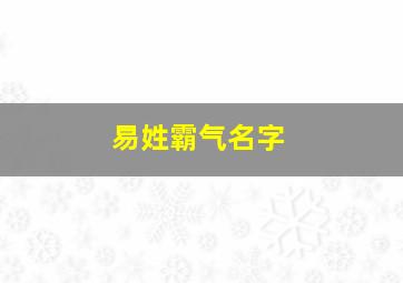 易姓霸气名字