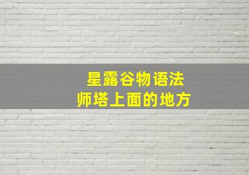 星露谷物语法师塔上面的地方