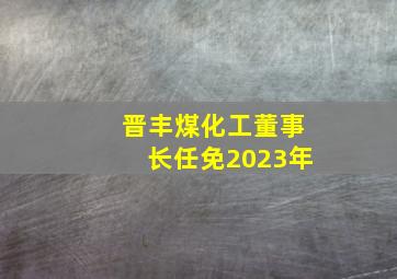 晋丰煤化工董事长任免2023年