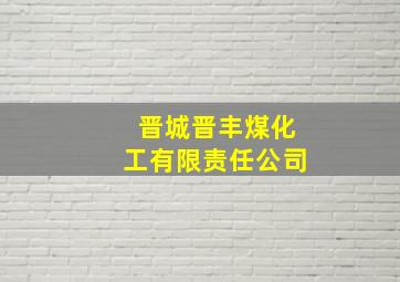 晋城晋丰煤化工有限责任公司