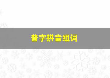 普字拼音组词