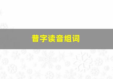 普字读音组词