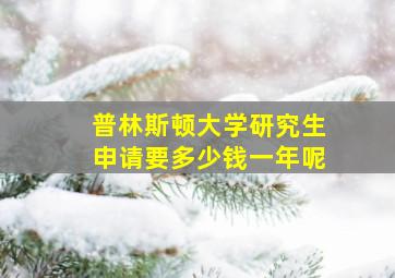 普林斯顿大学研究生申请要多少钱一年呢