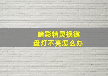 暗影精灵换键盘灯不亮怎么办