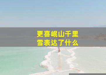 更喜岷山千里雪表达了什么