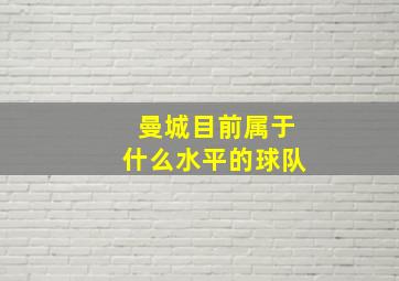 曼城目前属于什么水平的球队