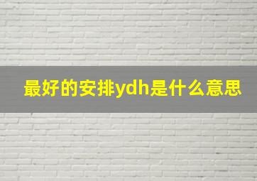 最好的安排ydh是什么意思