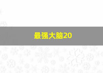 最强大脑20