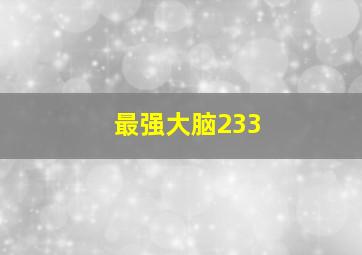 最强大脑233