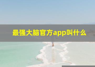 最强大脑官方app叫什么