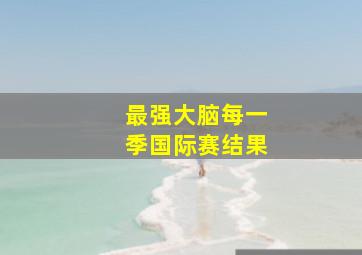 最强大脑每一季国际赛结果