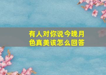 有人对你说今晚月色真美该怎么回答