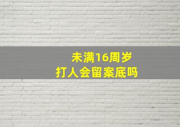 未满16周岁打人会留案底吗