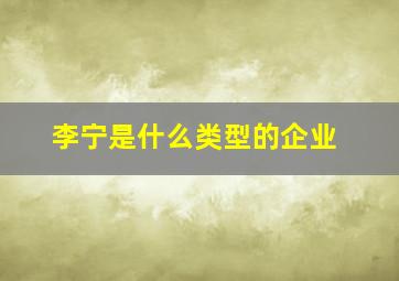 李宁是什么类型的企业