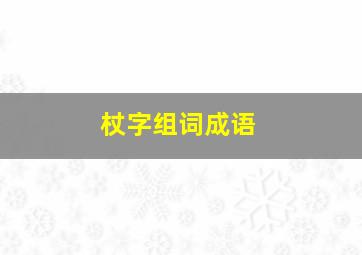 杖字组词成语