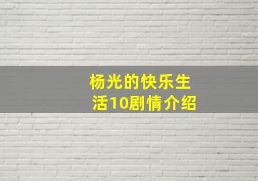 杨光的快乐生活10剧情介绍