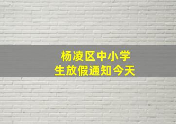 杨凌区中小学生放假通知今天