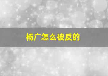 杨广怎么被反的