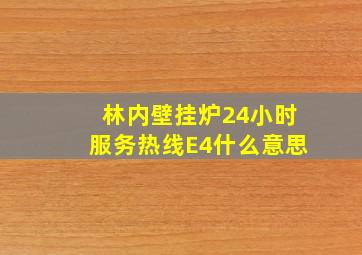 林内壁挂炉24小时服务热线E4什么意思