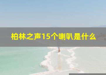 柏林之声15个喇叭是什么