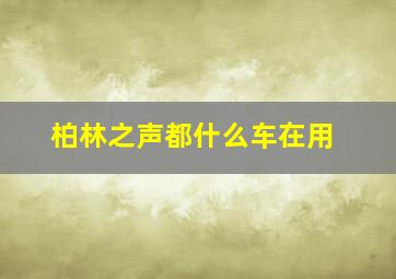 柏林之声都什么车在用